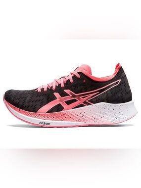 ASICS Magic Speed Women’s Black and Blazing Coral Running Shoes Size 7.5